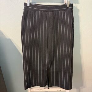 By Design Gray Pinstripe Pencil Skirt Size L Stretch Women